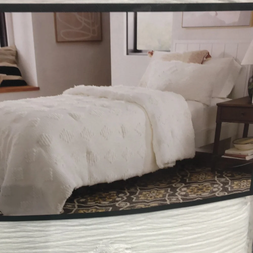 Tufted Diamond Crinkle Comforter Set